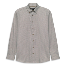 Load image into Gallery viewer, Gray checkered shirt on a white background
