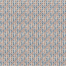 Load image into Gallery viewer, Patterned fabric with blue and brown geometric design on a beige background
