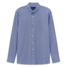 Load image into Gallery viewer, Front view of Bugatti Soft Cotton Shirt, in blue with a white background.

