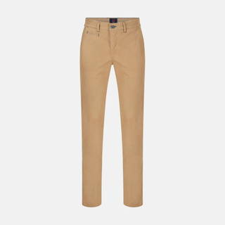 Beige pants on a light gray background