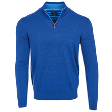 Load image into Gallery viewer, Mens_Half-Zip_Blue_Front_Embroidered-logo

