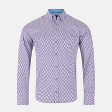 Load image into Gallery viewer, Patterned shirt on a light gray background
