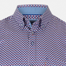 Load image into Gallery viewer, Close-up of a patterned shirt with a geometric design on a white background
