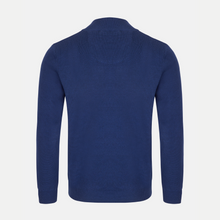 Load image into Gallery viewer, Blue sweater on a light gray background
