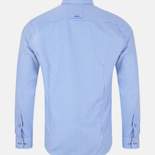 Load image into Gallery viewer, Blue checkered shirt on a white background
