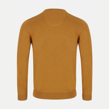 Load image into Gallery viewer, Mustard yellow sweater on a light gray background

