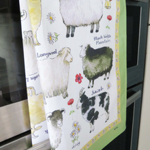 Load image into Gallery viewer, Sheep Breeds Cotton Tea Towel
