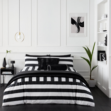 Load image into Gallery viewer, Bold Stripe Black White Duvet Set
