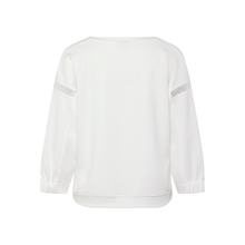 Load image into Gallery viewer, White sweatshirt with gray accents on a white background
