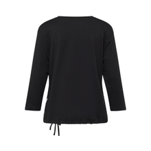 Load image into Gallery viewer, Black long-sleeve top on a white background
