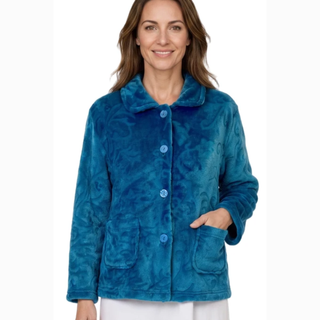 Marlon Fleece Button Bed Jacket