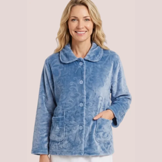 Marlon Fleece Button Bed Jacket