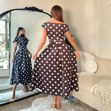 Load image into Gallery viewer, Image of back of model wearing Girl in Mind Poka Dot Dress

