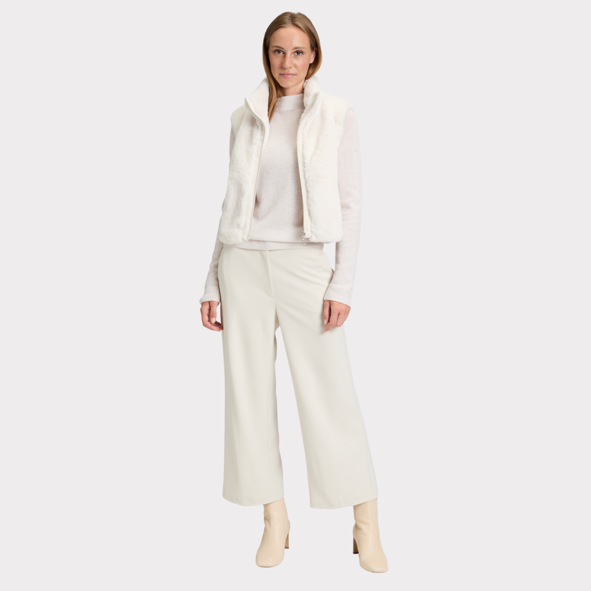 Betty Barclay Fur Gilet | Cream