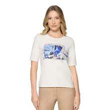 Load image into Gallery viewer, Close view of model wearing Betty Barclay T-Shirt, with white background.
