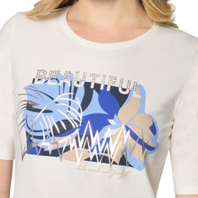 Load image into Gallery viewer, Close up of design on Betty Barclay T-Shirt, with white background.
