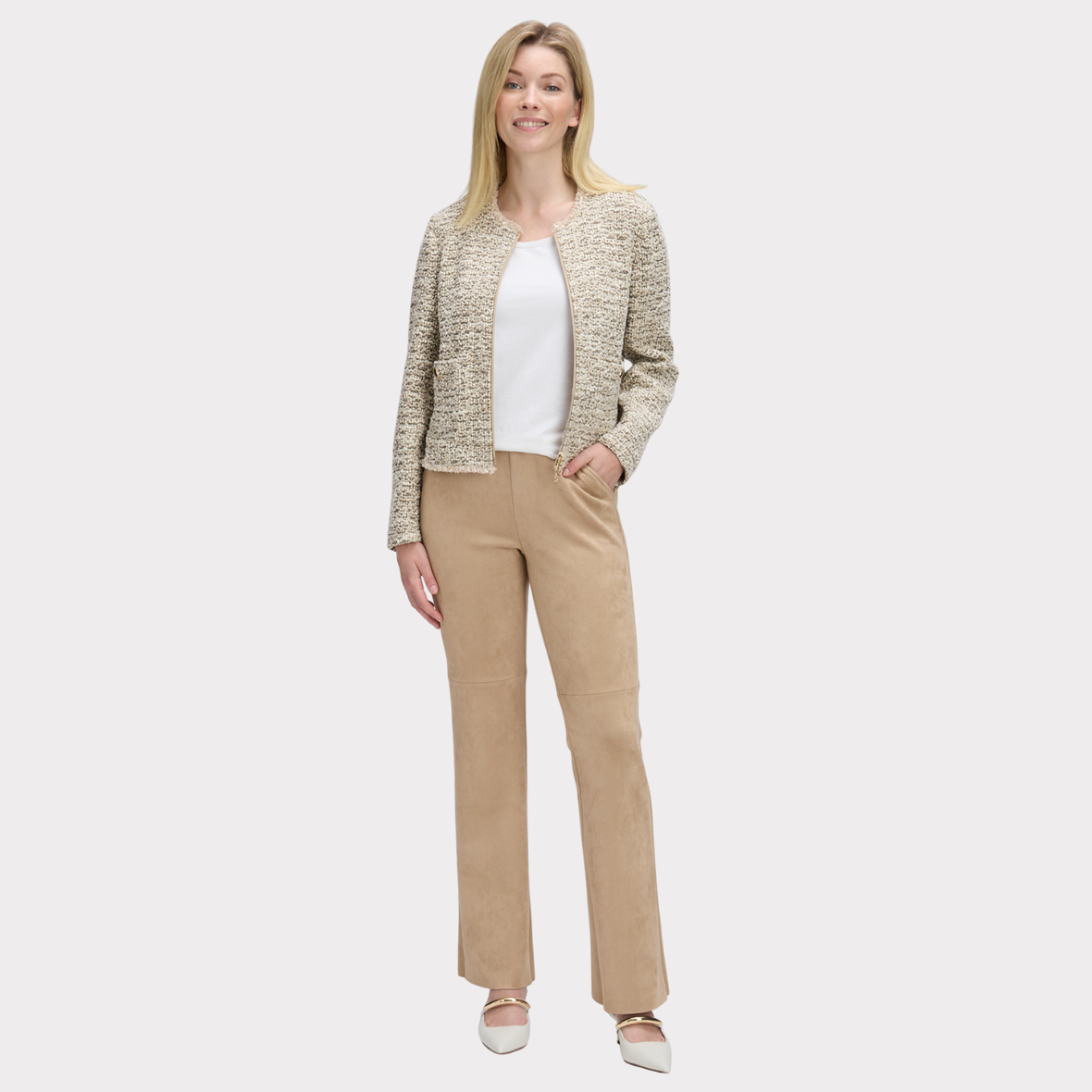 Betty Barclay Gold Mix Zip Jacket