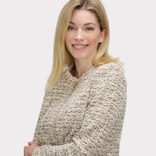 Load image into Gallery viewer, Betty Barclay Gold Mix Zip Jacket
