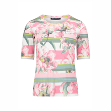 Load image into Gallery viewer, Front Image of Betty Barclay 1/2 sleeve Top with Flowers design on a white background.
