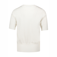 Load image into Gallery viewer, Back view of  Betty Barclay Knitted Top in Offwhite, with a white background.

