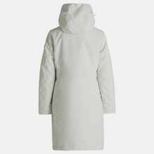 Load image into Gallery viewer, Light gray hooded coat on a white background
