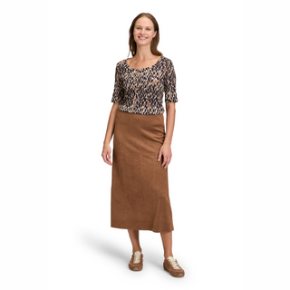 Model in top and skirt 