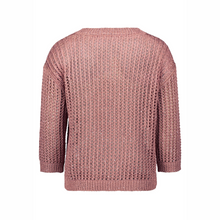 Load image into Gallery viewer, Pink knitted sweater rear on a white background
