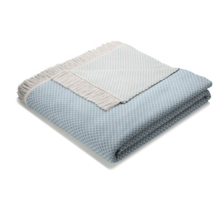 Biederlack Cotton Rich Texture Semi Plain | Blue 140x180cm