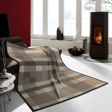 Load image into Gallery viewer, Wohndecke Cotton Herringbone Check Brown | 140x180cm
