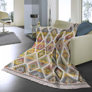 Thow over couch with multi print 