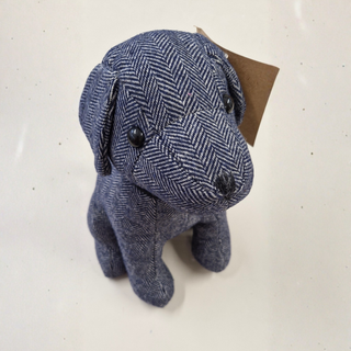 Shannon Herringbone Dog Door Stopper | Midnight Blue