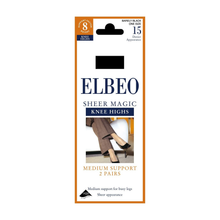 Load image into Gallery viewer, Elbeo sheer magic knee highs packaging on a white background
