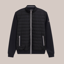 Load image into Gallery viewer, Front of Bugatti hybrid full zip, In Black.

