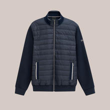 Load image into Gallery viewer, Front of Bugatti hybrid full zip, In Navy.
