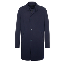 Load image into Gallery viewer, Front of Bugatti Long Poplin Coat with white background
