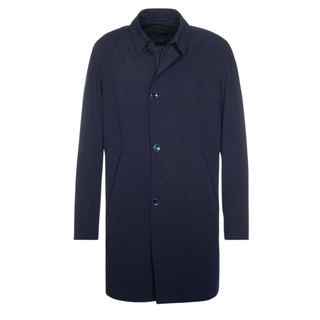 Front of Bugatti Long Poplin Coat with white background