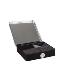 Load image into Gallery viewer, Open black jewelry box with a silver interior on a white background
