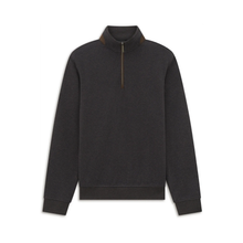 Load image into Gallery viewer, Outline of brown knit with zip neckline detail 
