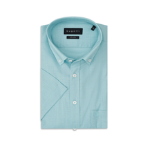 Load image into Gallery viewer, Light blue dress shirt with button details on a white background
