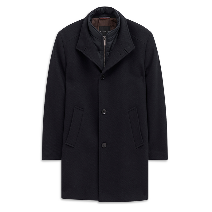 Navy coat on a white background