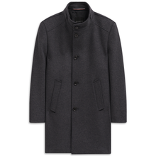 Load image into Gallery viewer, Dark gray coat with button details on a white background
