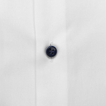 Load image into Gallery viewer, Close-up of a white shirt with a black button on a white background
