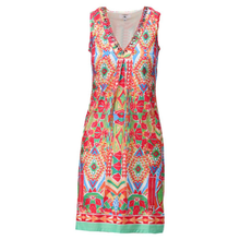 Load image into Gallery viewer, Colorful patterned dress on a white background
