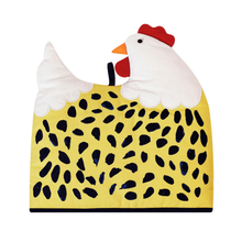 Load image into Gallery viewer, Decorative item with a chicken design on a yellow background
