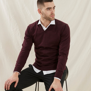 Merino Wool V-Neck Pullover Milan | Various Colours
