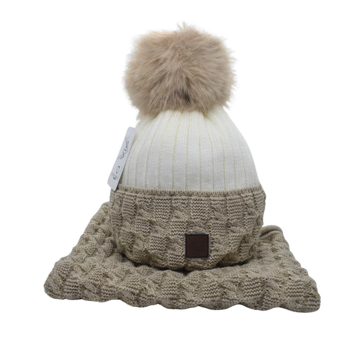 Celina Perfect Hat & Snood | Cream/Gold