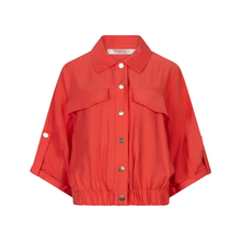 Load image into Gallery viewer, Front view of Esqualo SS Jacket in the colour Chili Red, with a white background.
