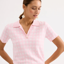 Load image into Gallery viewer, Close image of Leo &amp; Ugo Check Top with a white back
