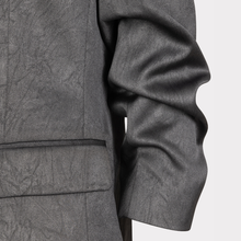 Load image into Gallery viewer, Close up of Material on Esqualo Grey Blazer, With White Background
