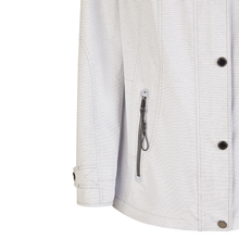 Load image into Gallery viewer, Close up of Barbara Lebek Jacket in Denim, with a white background.
